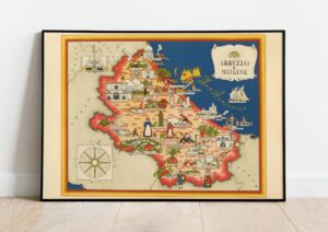 Vintage Map of Abruzzo and Molise, Italy, 1951, COLORFUL, A1 poster size PDF