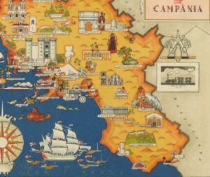 Vintage Map of Campania, Italy, 1951, COLORFUL, A1 poster size PDF
