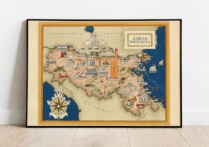 Vintage Map of Emilia-Romagna, Italy, 1951, COLORFUL, A1 poster size PDF