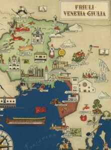 Vintage Map of Friuli-Venezia Giulia, Italy, 1951, COLORFUL, A1 poster size PDF