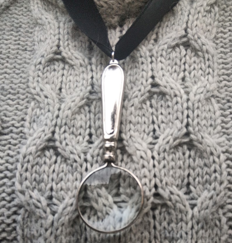 Vintage Silver Magnifier Pendant Necklace