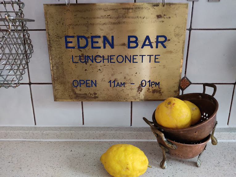 Vintage Brass 'Eden Bar' Sign