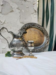 Handmade Vintage Pewter Wine Pitcher 