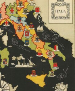 Vintage Map of Italy by region, 1951, COLORFUL, A1 poster size PDF