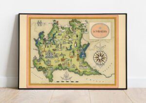 Vintage Map of Lombardia, Italy, 1951, COLORFUL, A1 poster size PDF
