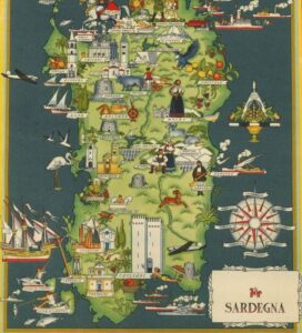 Vintage Map of Sardegna, Italy, 1951, COLORFUL, A1 poster size PDF