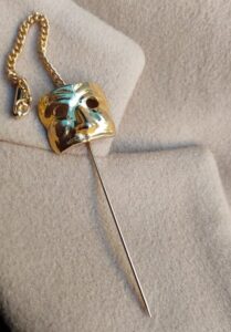 Vintage Venetian Mask Stick Pin