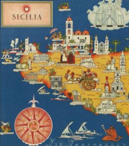 Vintage Map of Sicilia, Italy, 1951, COLORFUL, A1 poster size PDF