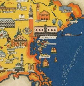 Vintage Map of Veneto, Italy, 1951, COLORFUL, A1 poster size PDF
