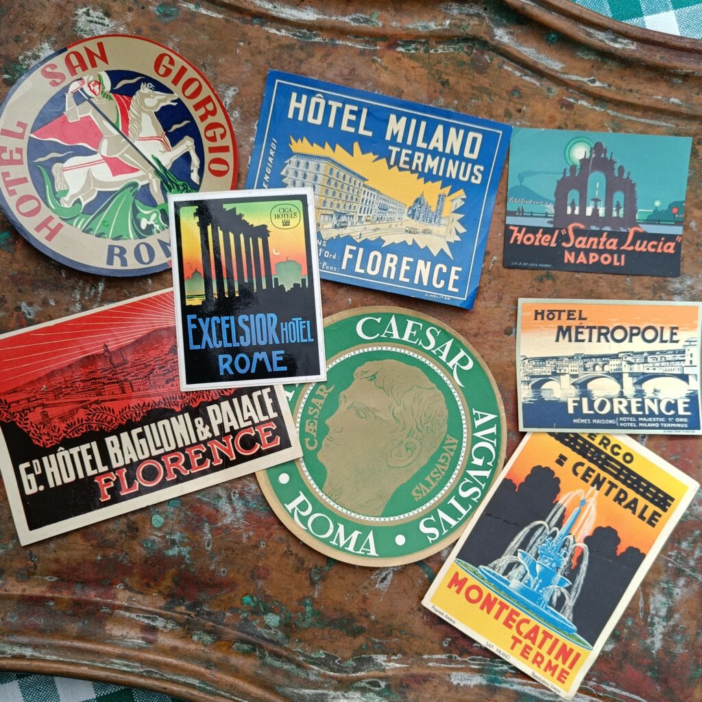 ITALIAN cities, Vintage Luggage Labels - Italian edition - Set of 8 - (A4) Letter size PDF - Instant Download