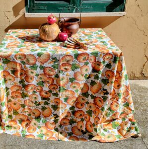 Heavy Canvas Table Linen Set - Pumpkin Motif - Made in Italy