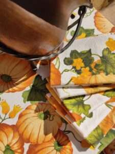 Heavy Canvas Table Linen Set - Pumpkin Motif - Made in Italy