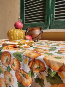 Heavy Canvas Table Linen Set - Pumpkin Motif - Made in Italy