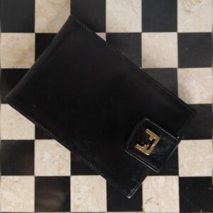 Vintage Ferragamo, notebook cover in black leather